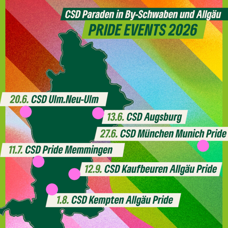 Pride Season 2026 – CSD-Termine in Schwaben