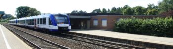 Zug am Kaufbeurer Bahnhof